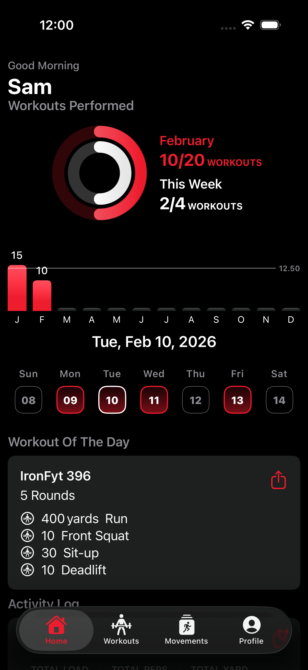 IronFyt App Interface